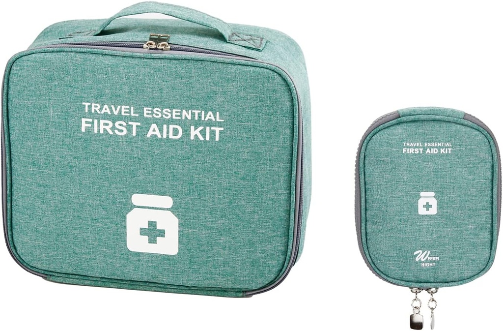 Leere Erste Hilfe Taschen, Reisemedizin Tasche, medizinische Versorgung Organizer Tasche, Tragbare Kit für Reisen, Auto, Home, Camping, Büro, Wandern, Outdoor (Cationic Green)