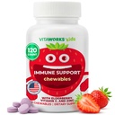 Apéritif pour enfants avec du zinc et de la vitamine C - Supplément de soutien immunitaire Comprimés à croquer - Saveur naturelle de baies mélangées - Végétarien, Végétarien, Sans gluten, Non-OGM, pour enfants, 120 Chewables