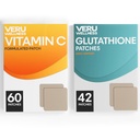 Veru Wellness Antioxidant Power Duo Lifestyle Patches C, Glutathione - Self Adhesive Time Release Topical Patch, 8-10 Hours (42 Day Supply)