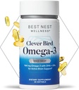 Best Nest Wellness Omega-3 Softgels - Supplément à l'huile de poisson soutient la santé du cerveau - Soutien nutritionnel pour les mères - EPA & DHA Supplément aide le système immunitaire santé - 30 Softgels