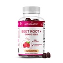 Gommies de racines de betteraves vitaminées - 3000mg Équivalent par portion - 60 Gommies - Fait de vitamine B6, B12, Graines de raisin, grenade et nicotinamide