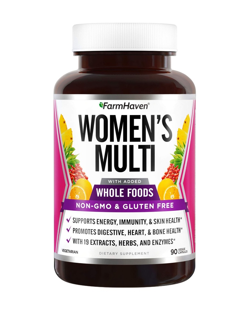 FarmHaven Multivitamin per le donne | 22 Nutrienti Essenziali, Frutta e verdura Donne Multivitamina | Alimenti Multivitaminici Tutto Alimentari Multivitaminici Aumenta l'energia, Immune, Salute Del Cuore | Donne Vitamine Giornaliere - 90 Capsule
