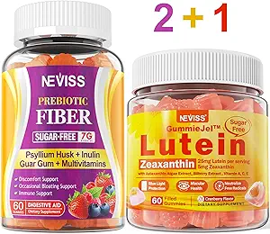NEVISS Sugar Free Prebiotic Fiber Gummis 120 Zähler + Lutein Gummis 60 Zähler
