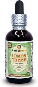 Timo di limone (Thymus x Citriodorus) Glycerite, Estratto di liquido privo di alcool di erbe (Nome: HerbalTerra, Proudly Made in USA) 2 fl.oz (60 ml)