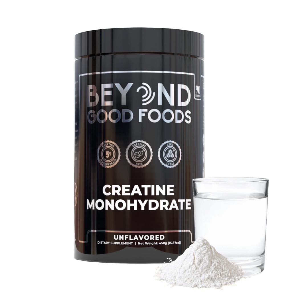 Creatine Monohydrate Powder for Men & Women – Pure 5g Per Serving, 90 Servings, Unflavored, Muscle Growth, Strength & Recovery, Vegan, Gluten Free, No Fillers