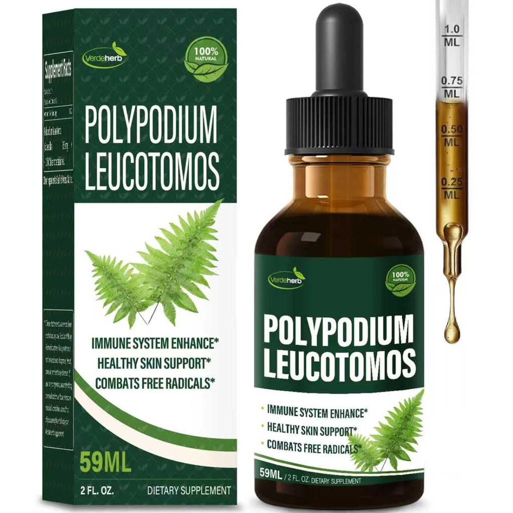 Polypodium leucotomos (Kalawalla Root) Gocce di supporto immunitario, Natural Kalawalla Herb Extract Immunity Boost Supplemento per migliorare la salute della pelle. Calaguala para Proteger la Piel. 2oz