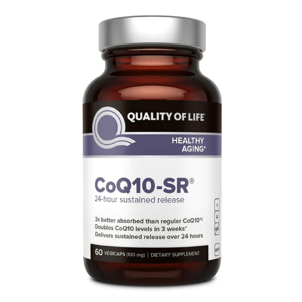 Qualität des Lebens Leistungsstarke CoQ10 Sustained Released MicroActive Supplement für verbesserte Absorption, 100 mg Per Capsule unterstützt Immun, Energie - 60 Gemüse Kapseln