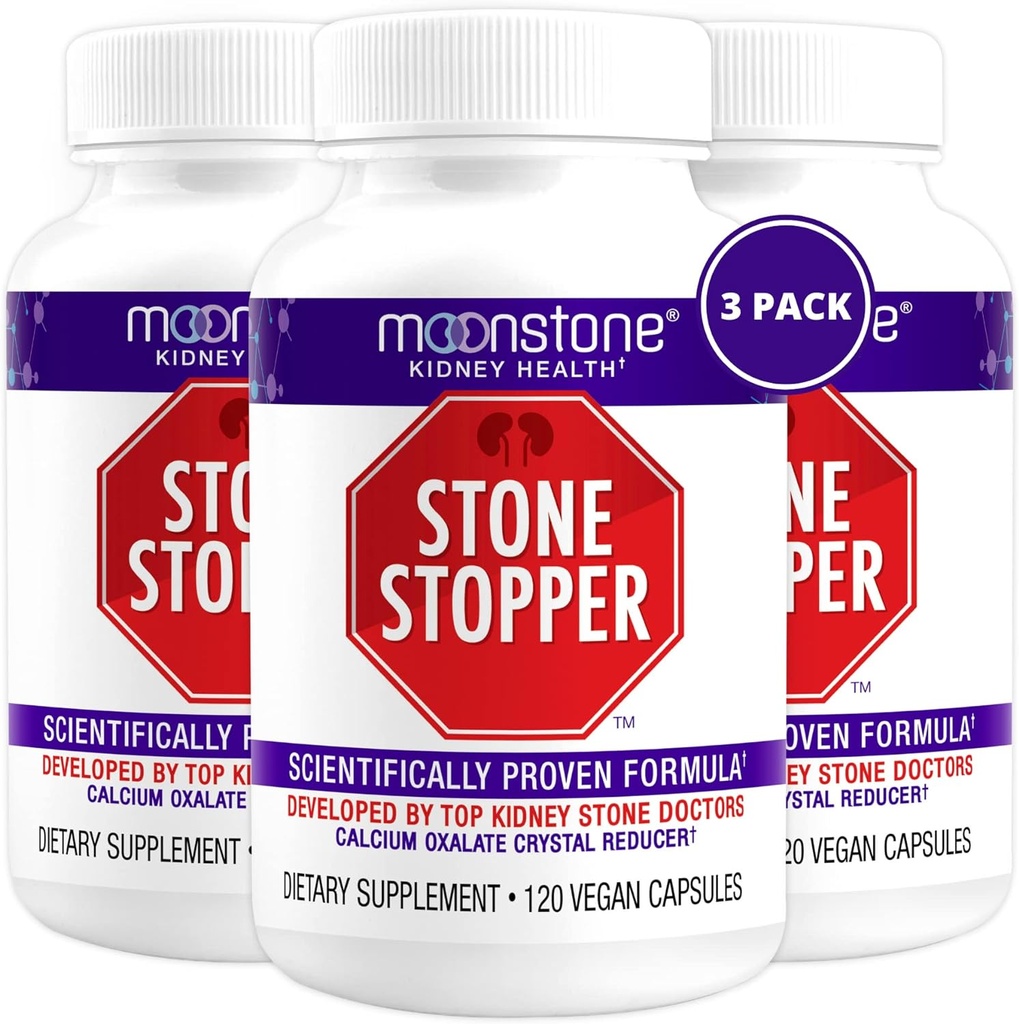 Stone Stopper Capsules, Prevenzione di Pietra del rene, Calcium Oxalate Protector, Alkali Citrate Support Supplement, Sviluppato da Urologists per sostenere la salute del rene, alimentazione di 90 giorni (360 Conte)