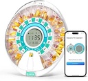 Betife Smart Automatic Pill Dispenser, 28 Compartments Electronic Pill Organizer for any dosage with Light/Sound Alarm, Bluetooth Medication Organizer, Locked Pill Box for Prescriptions and Supplement