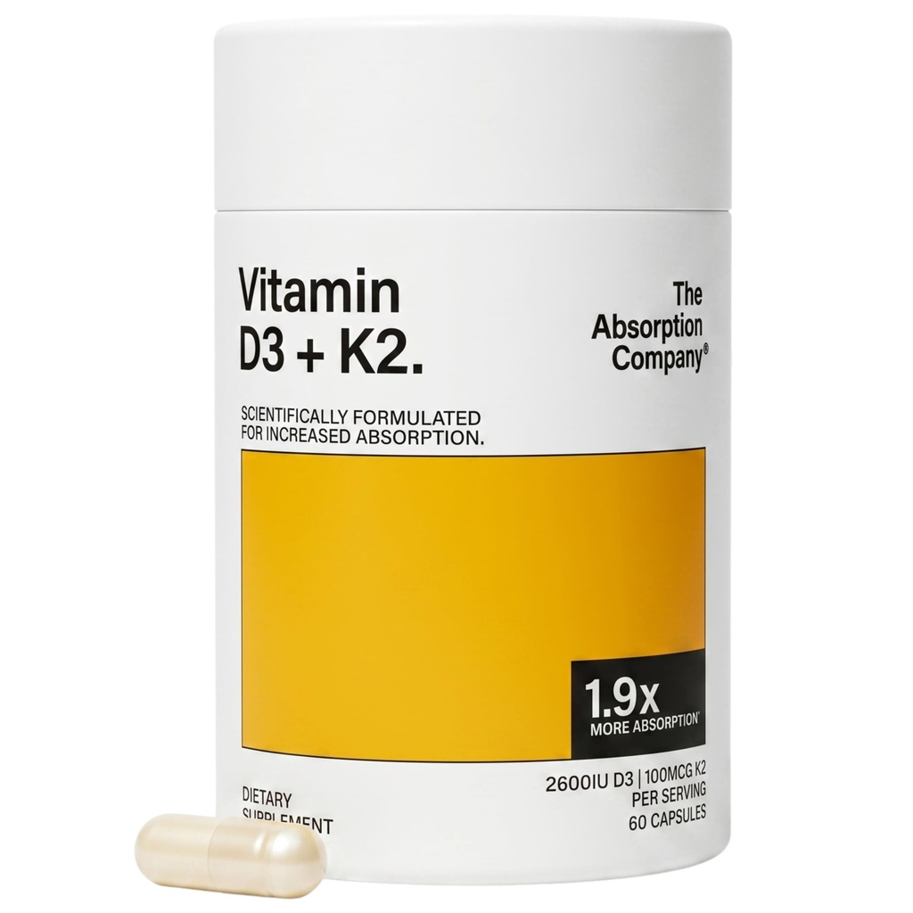 The Absorption Company Vitamin D3 K2-60 Muscle Support Capsules - 5000iu