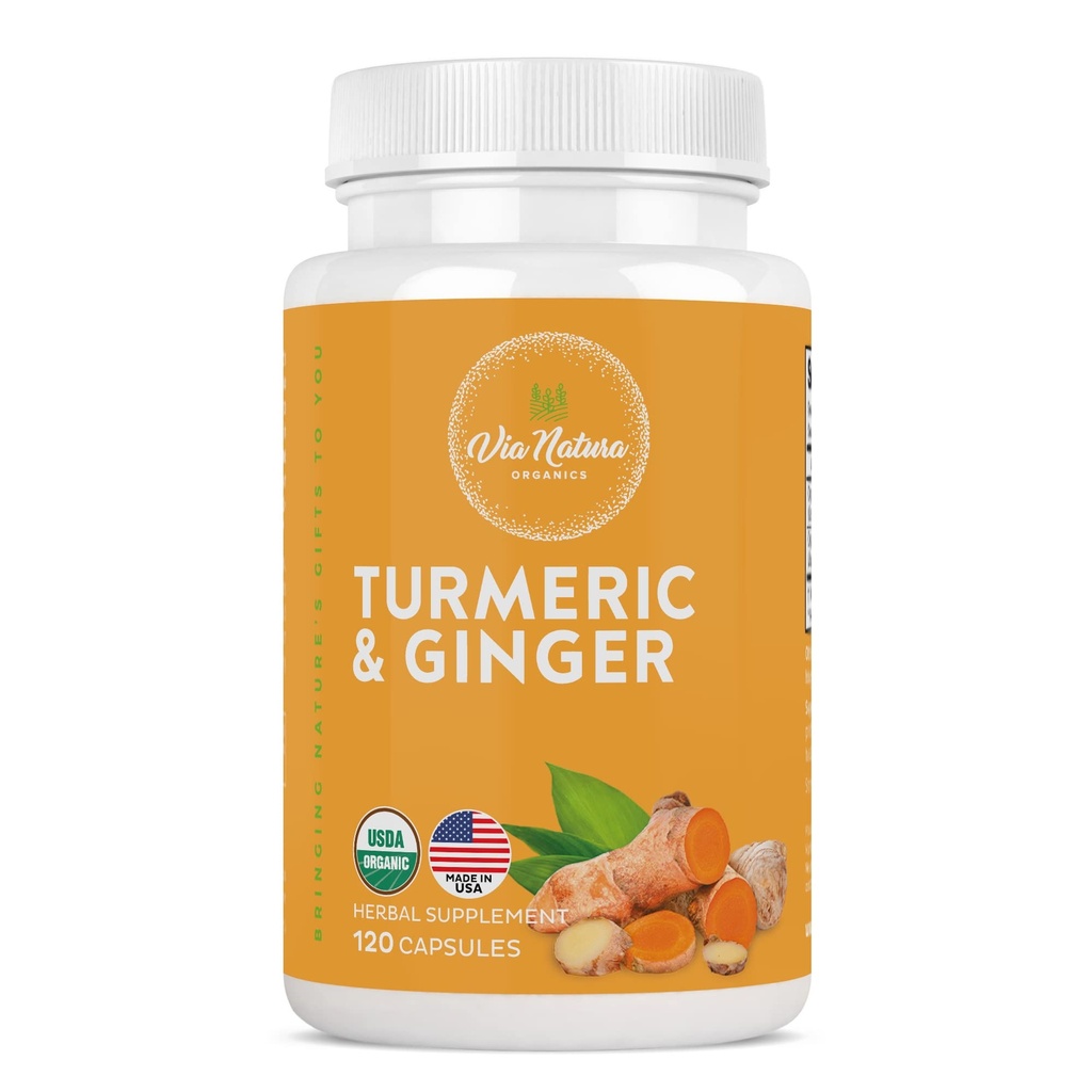 Kurkuma & Ginger Kapseln 1000mg | Bio Kräuterergänzung | 120 Kapseln