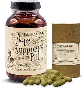 A-1C Support 120 Capsule - Naturale e Organico con Bitter Melon, Santo Basilio e Aloe Vera Extract - Formula non OGM e Erbale