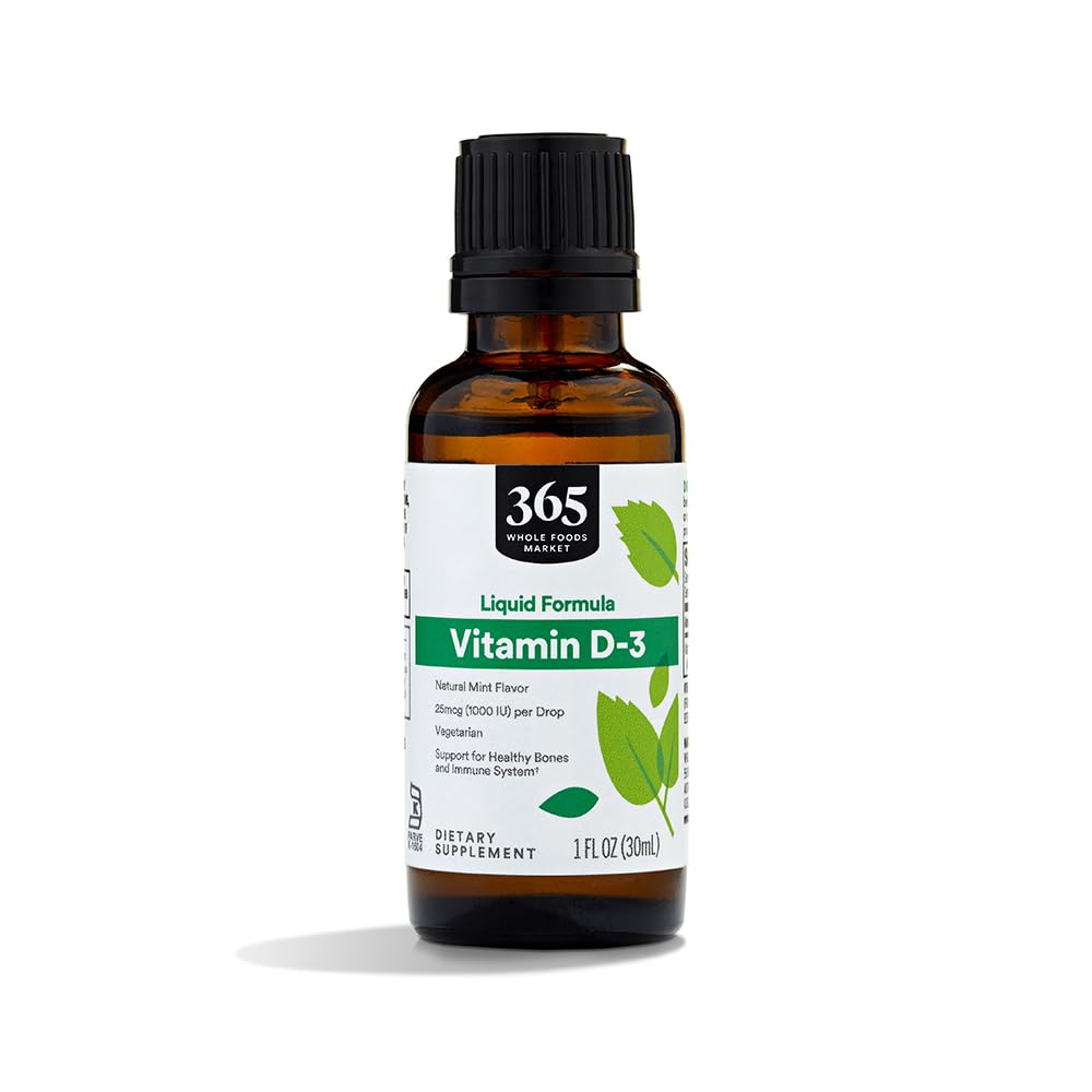 Ganzer Lebensmittelmarkt, Vitamin D-3 Flüssiger Minz Flavor 1000IU, 1 OZ