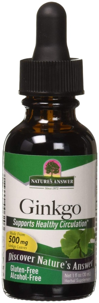 Nature's Answer Gingko Leaf | Stimulates Healthy Memory, Mood & Concentration | Gluten-Free, Alcohol-Free, Kosher Certified & No Preservatives 1oz