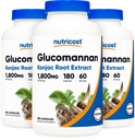 Nutricost Glucomannan 1.800mg pro Servierung, 180 Kapseln (3 Flaschen)