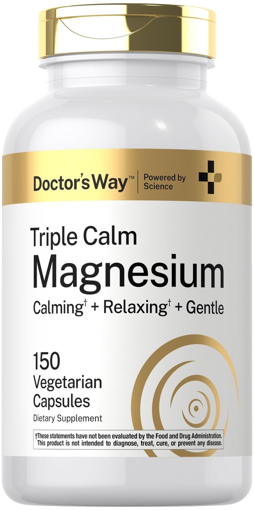 Doctor's Way Triple Magnesium Complex | 150 Capsules | Citrate, Glycinate, & Malate Supplement | Vegetarian, Non-GMO, Gluten Free Formula