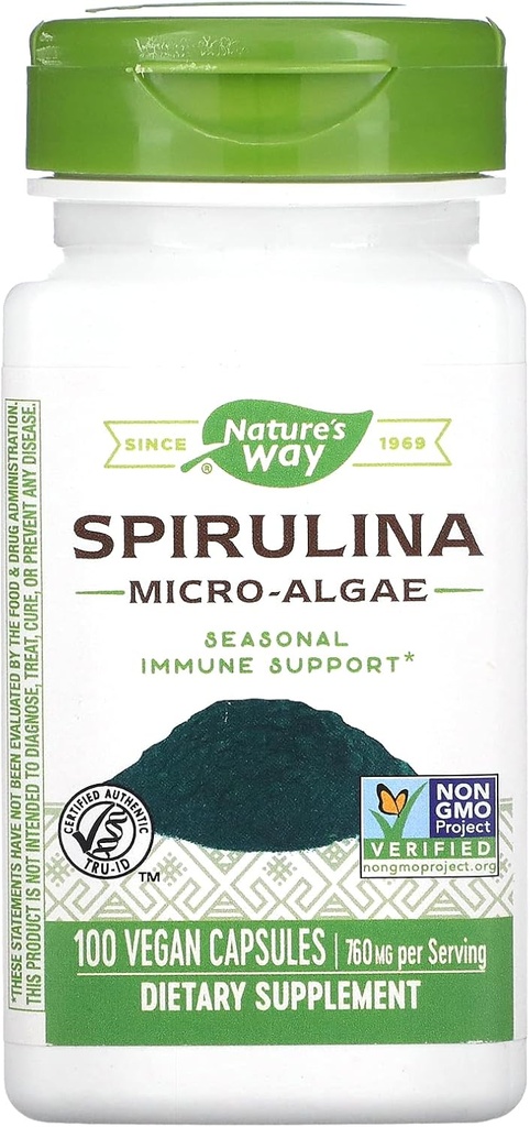 Via della natura Spirulina Micro-Algae 380 mg 100 tappi di veg