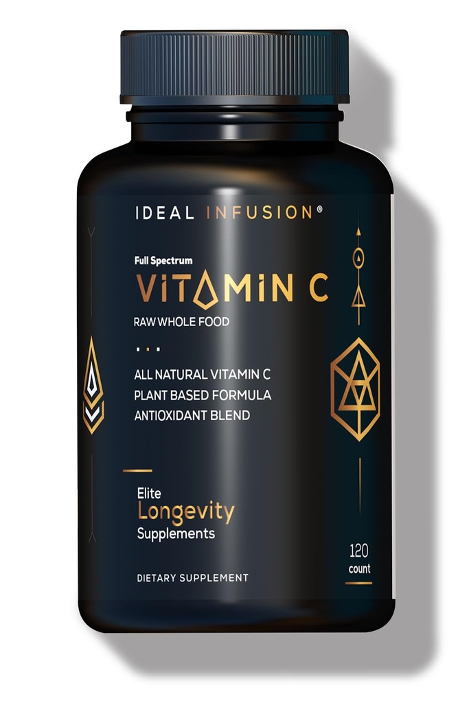 Complexe Vitamine C : 675mg Vitamine C organique des oranges et des baies d'acérola avec bioflavanoïdes à base d'aliments naturels (60 portions) Vitamine C, végétalien, non-OGM