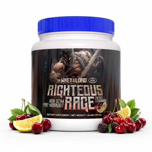 Righteous Rage Non Stim Preworkout Supplement Powder, Hydration, Muscle, Workout Performance (Cherry Lemonade)