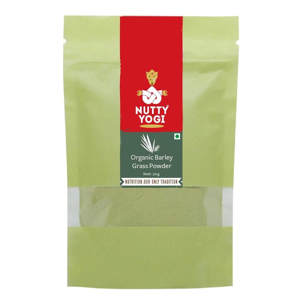 Nutty Yogi Organic Powder Barley Grass, Immunity Booster, Gut Health, Vegan(70 Gm)
