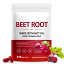 Beet Root Extract, 240 Beetroot Softgels Natural Beets Supplement Beet Root Capsules with MCT Oil Natural Beet Root Supplement for Daily Wellness Free of Soy Dairy Gluten and Non-GMO