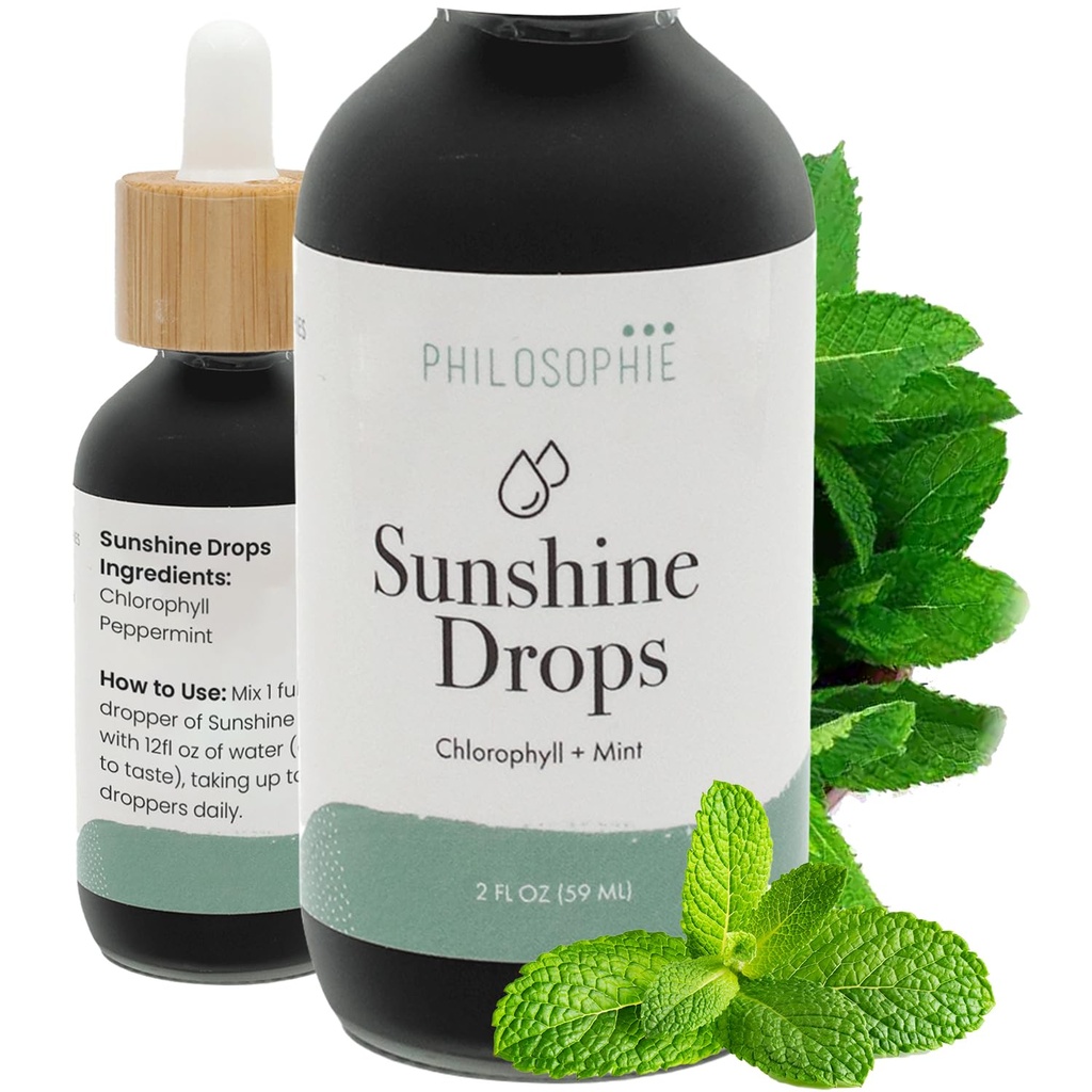 Philosophie Chlorophylle liquide gouttes de soleil pour l'eau.
