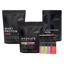 Sportforschung Multi Flavor Hydrate Elektrolyte Packungen, Niederländische Schokoladen-Flüssigprotein Isolierpulver und entflammte L-Glutamin