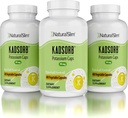 NaturalSlim Natural Potassium Citrate Gluconate 99 mg - Kadsorb unterstützt Elektrolyt Balance & Normal pH - saugfähige Kaliumergänzungen mit essentiellen Mineralien - Non GMO 400 Kapseln 3 Packung
