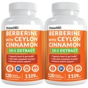 Supplément berbère 21-en-1 avec capsules de cannelle Ceylan - Dihydroberberine avec extrait de chrome, de mélône amère et de thé vert - berbère avec cannelle Ceylan pour support énergétique (120 Ct) (paquet de 2)