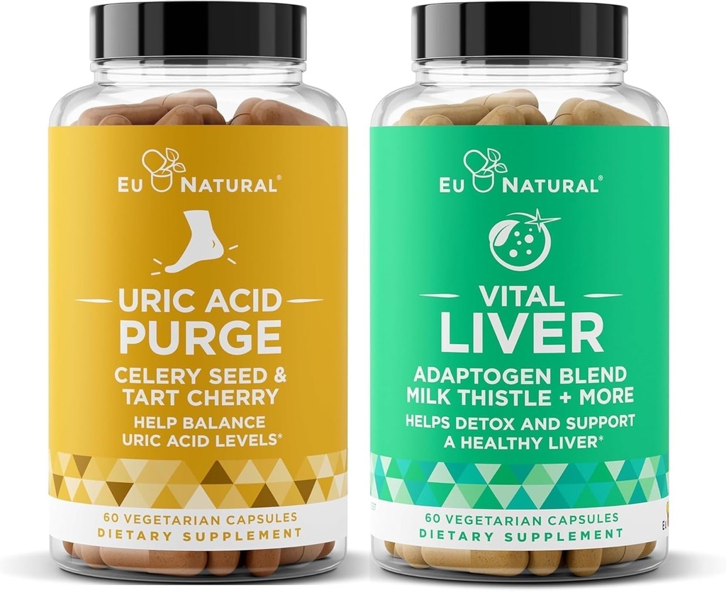 Purge! Uric Acid Flush und Vital Liver Bundle - Detox, Cleanse und Repair for Joint Support & Active Mobility Plus Optimal Liver Function & Digestive Health
