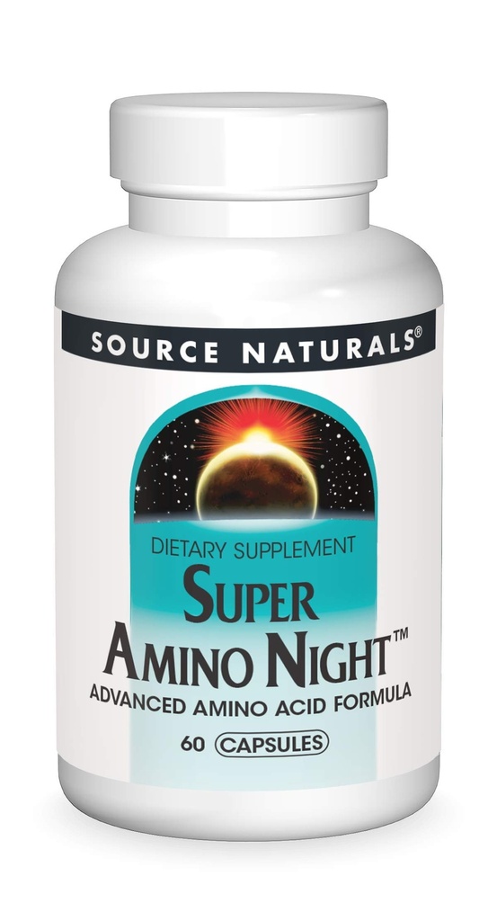 Source Naturals Super Amino Night - Formule Acide Amino avancé* - 60 Capsules