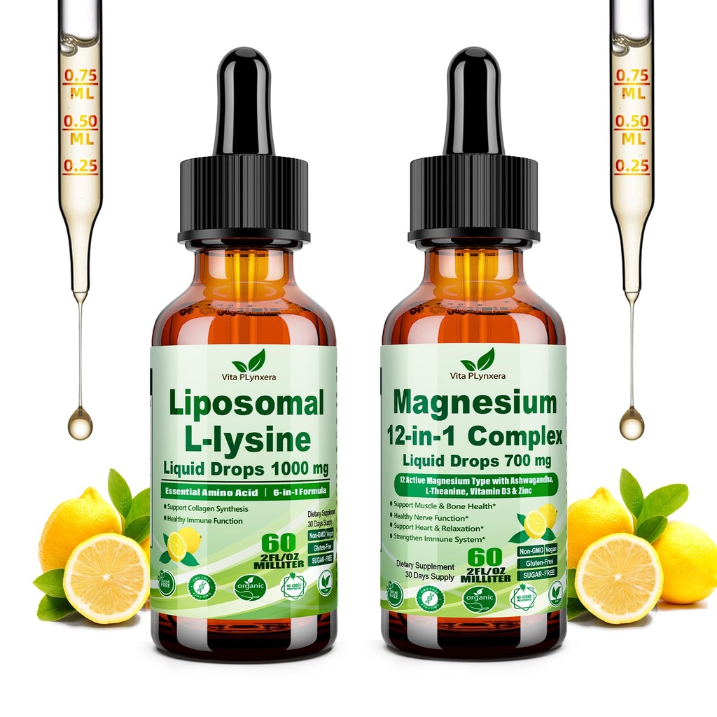 Vita PLynxera Magnesium & Lysine Drops Bundle – Thanksgiving Health Gift