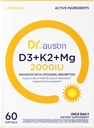 DR.AUSTIN Liposomal Vitamin D3 K2 Magnesium Complex, Vitamin D3 2000 IU, K2 MK-7 90 mcg & Magnesium Glycinate 100 mg, Bone, Immune & Muscle Support Supplement, Once Daily Softgels, 60 Count
