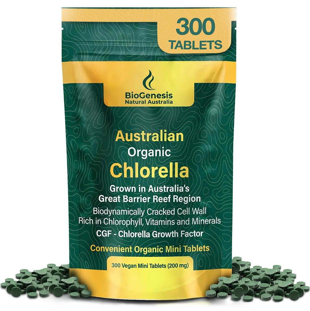 Biogenesis Bio Chlorella Mini Tablets – 300 Count (200mg) | Australian Grown | Rich in Chlorophyll, Vitamine & Minerals | Unterstützt Energie und Immunität | Vegan Mini Tablets