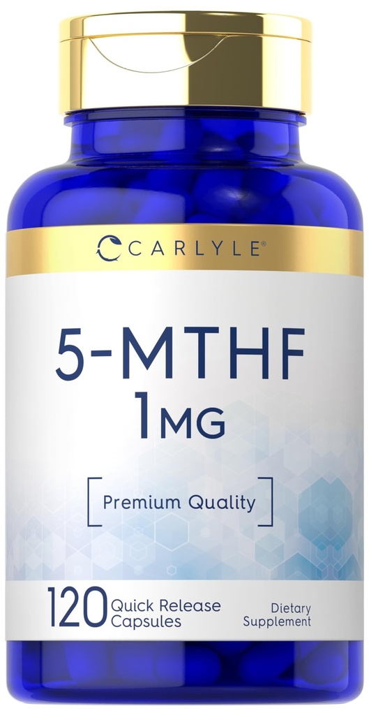 Carlyle 5-MTHF L Methylfolate 1mg | 120 Kapseln | Non-GMO & Gluten Free Supplement | Premium Qualität