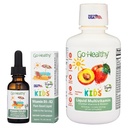 Go Healthy Multivitamin Liquid (1 Bottle) and Vitamin D3 K2 Drops (1 Bottle) for Kids, Toddlers, Teens, Vegan and Vegetarian, Gluten Free, Non-GMO Bundle