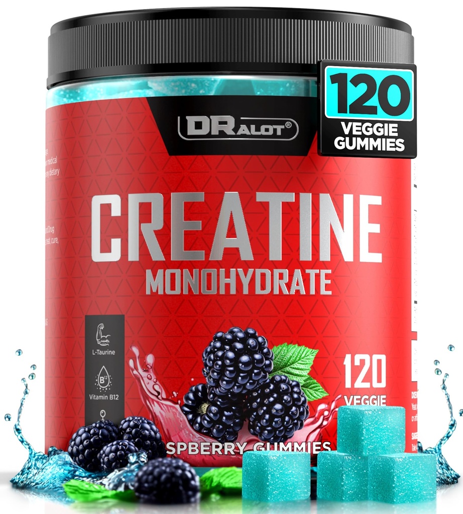 99.99% Creatine Monohydrate Gummies More 15% Strength, 5X Energy, Muscle, Recovery, Pre-Workout Complex Creatine for Women & Men with 5000mg Creatine, L-Taurine, B12, Mg & K, 0 Sugar