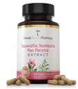 Florida Herbal Pharmacy, Pao Pereira - Rauwolfia Extract Capsules 10:1 (120 Capsules) 500 mg per Capsule, 500 mg Serving