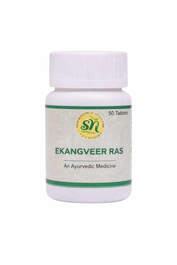 Ekangveer Ras Tablets (50 Count) | Traditional Ayurvedic Formula with Herbal Ingredients | Supports Nervous System Balance & Overall Vitality