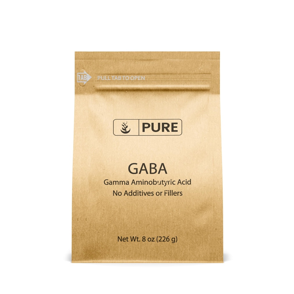 Pure Original Ingredients Gamma Aminobutyric Acid (GABA) Powder (8 oz) Always Pure, No Fillers Or Additives, Lab Verified