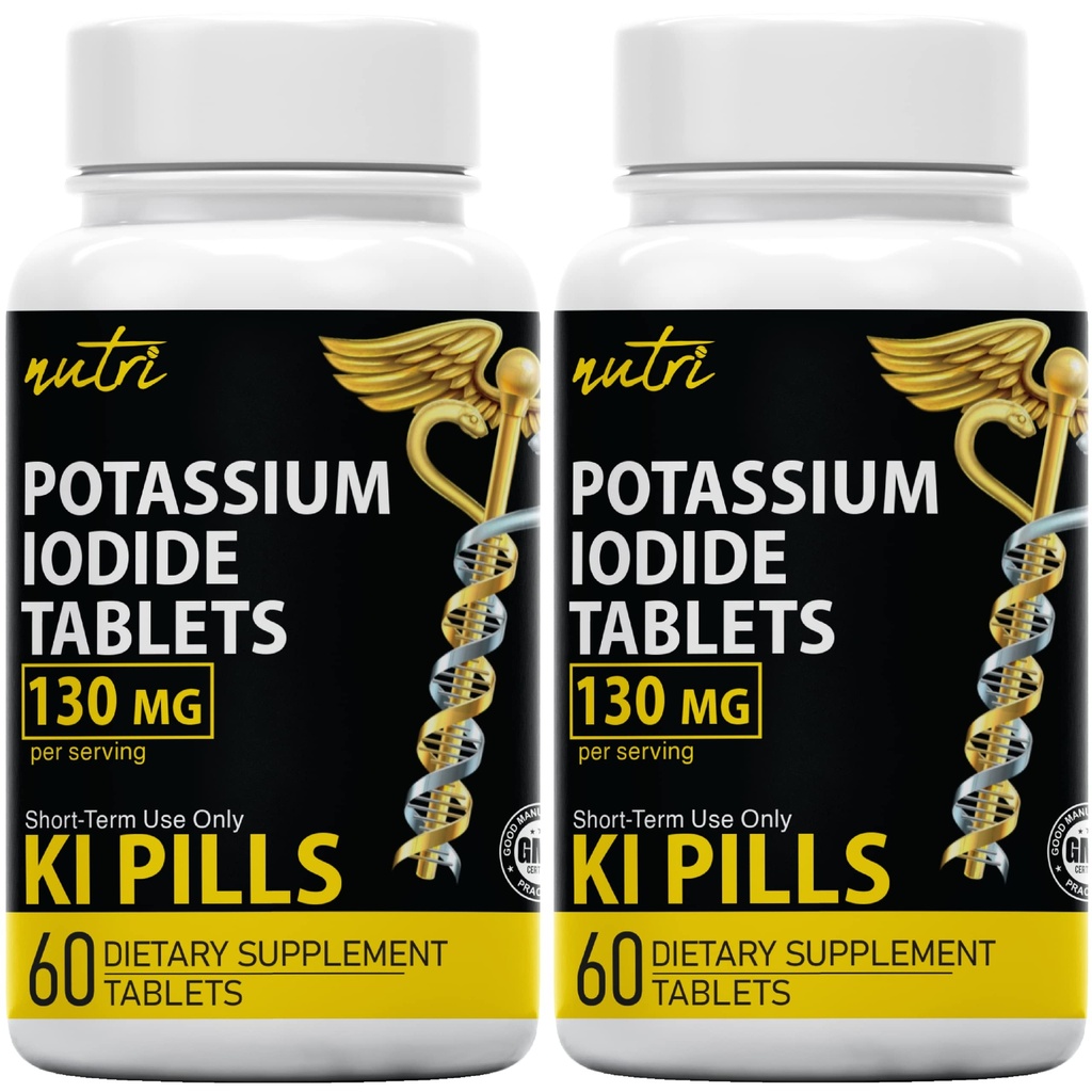 Fusions de la nature comprimés d'iodure de potassium 130 mg (paquet de 2) - (120 comprimés) EXP 10/2032 - Ki Pills - Yoduro de potasio