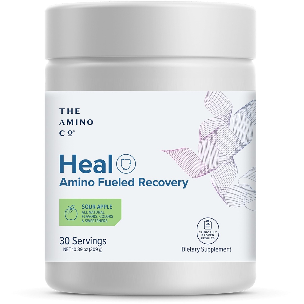 Die Amino Co. - Heilen - Post Workout Recovery Drink mit Pure Eaa Amino Säure Formel -Kreatine Monohydrat Pulver für effiziente Muskelreparatur, Vegan und Keto-Friendly mit Sour Apple Flavor - 10.89oz.