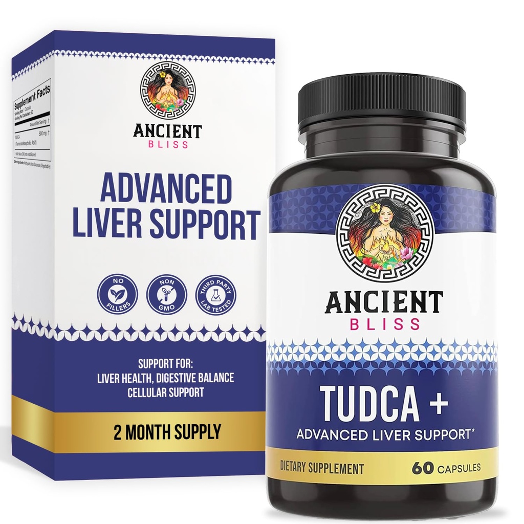 Tudca 500mg, 60 Kapseln (Tauroursodeoxycholsäure)- Bile Salts Liver Support Supplement, Natürliche Bitter Geschmack- Vegan freundlich, Non GMO, Gluten freie Kapseln von alten Glückseligkeit