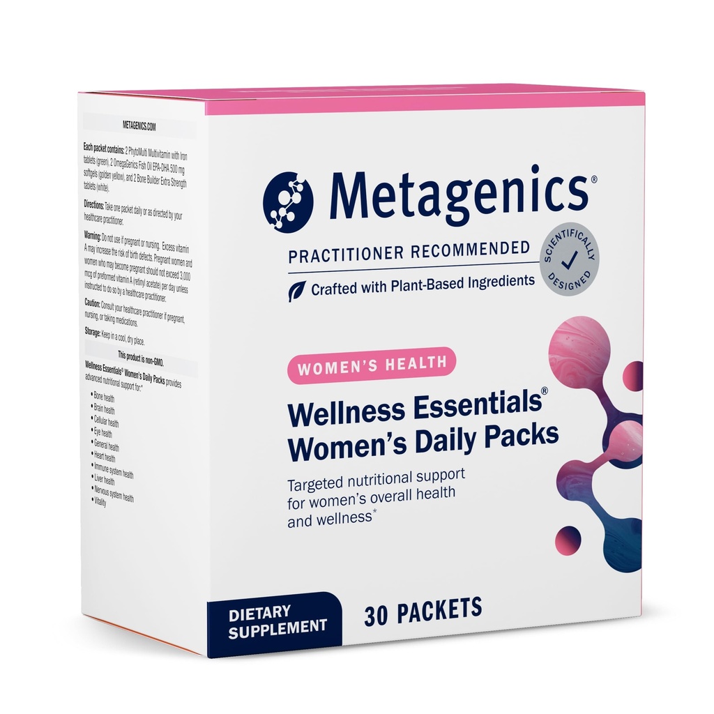 Metagenics Wellness Essentials Women's Daily Packs - 30 Daily Multivitamin Packs - Multivitaminici delle donne - Bone Density Support* - Omega-3 Grassty Acids - Non-GMO & Gluten Free - 30 Packets