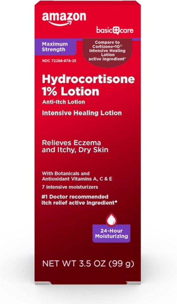 Resistenza massima 1% Idrocortisone Lozione anti-Itch per Eczema, 3.5 once (Pack of 1)