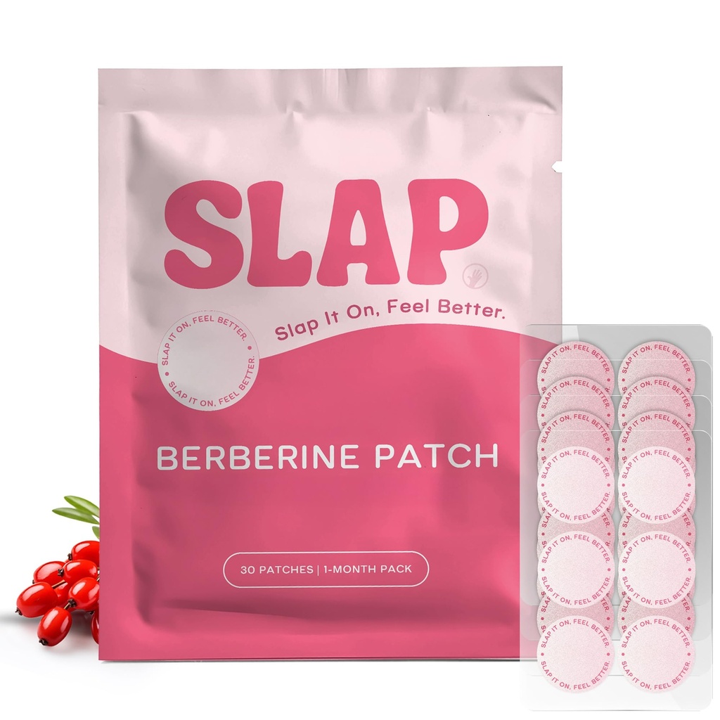 SLAP Berberine Patches for Men & Women – Daily Lifestyle Support with Berberine, L-glutamine, Cinnamon Extract & Chromium – Easy Application, Up to 8-Hour Wear – 30 Count
