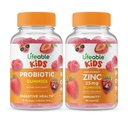 Probiotico vitale 2 miliardi di CFU Bambini + Zinc 25mg Bambini, Gummies Bundle - Grande degustazione, Supplemento di vitamina, Senza glutine, OGM libero, pancia masticabile
