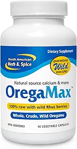 NORTH AMERICAN HERB & SPICE OregaMax - 90 Vegi Kapseln - Gesunde Verdauungs- und Immununterstützung - Oreganol P73 Oregano Ölergänzung mit Knoblauch & Zwiebel - Non-GMO - 90 Servietten