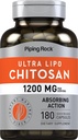 Piping Rock Chitosan Supplement 1200 mg | 180 Capsules | Ultra Lipo Chitosan | Absorbing Action | Non-GMO, Gluten Free