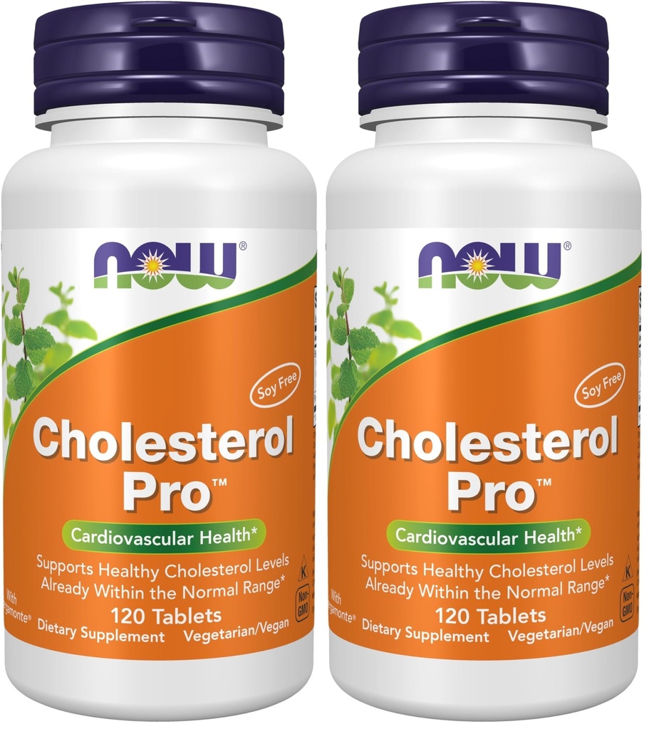 NOW Foods Supplements, Cholesterol Pro™ with Bergamonte™ and Plant Sterols, Cardiovascular Health*, 120 Tablets,(Pack of 2)